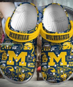 Blue and Yellow NCAA Michigan Wolverines Crocs 1