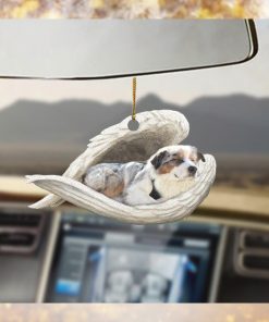 Blue merle Australian Shepherd Sleeping Angel Ornament Cus