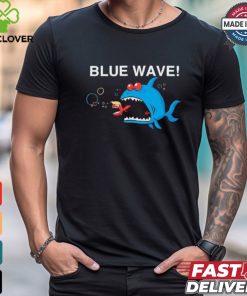 Blue wave 2024 big fish eat little fish Trump Hair cartoon shirt