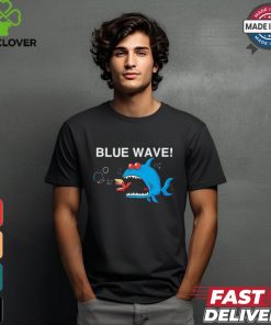 Blue wave 2024 big fish eat little fish Trump Hair cartoon shirt
