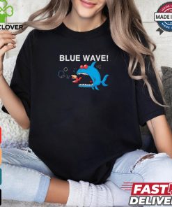Blue wave 2024 big fish eat little fish Trump Hair cartoon shirt
