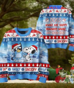 Bluey And Snoopy Merry Christmas With You Ugly Sweater