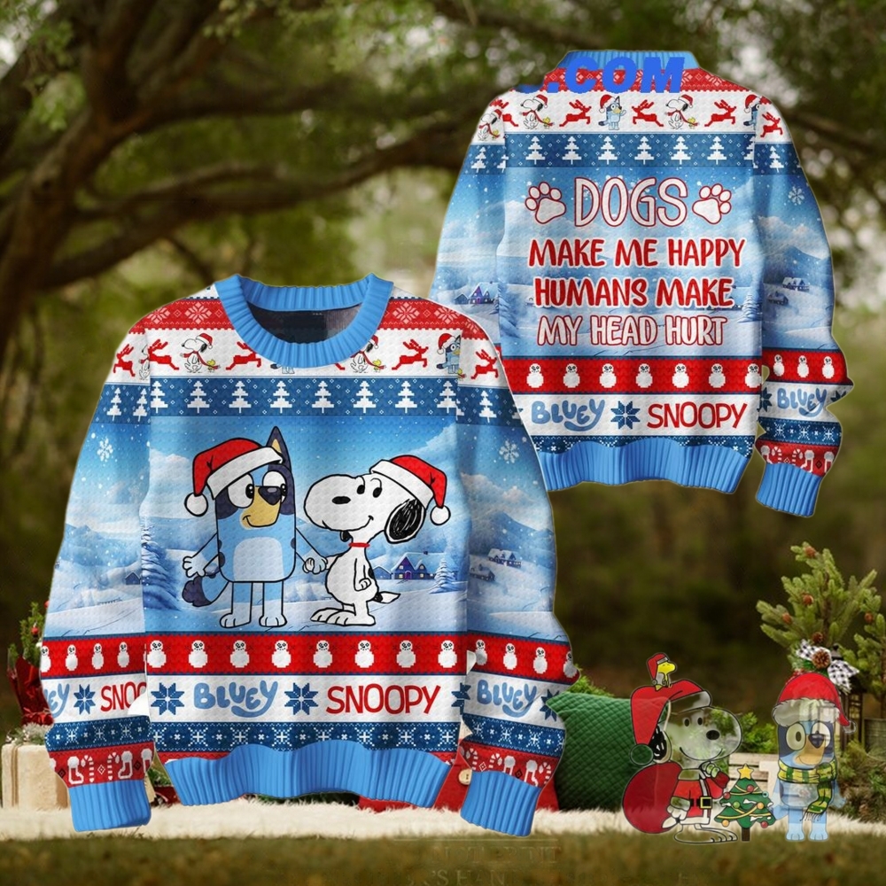 Bluey And Snoopy Merry Christmas With You Ugly Sweater Bluey And Snoopy Merry Christmas With You Ugly Sweater