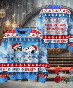 Bluey And Snoopy Merry Christmas With You Ugly Sweater