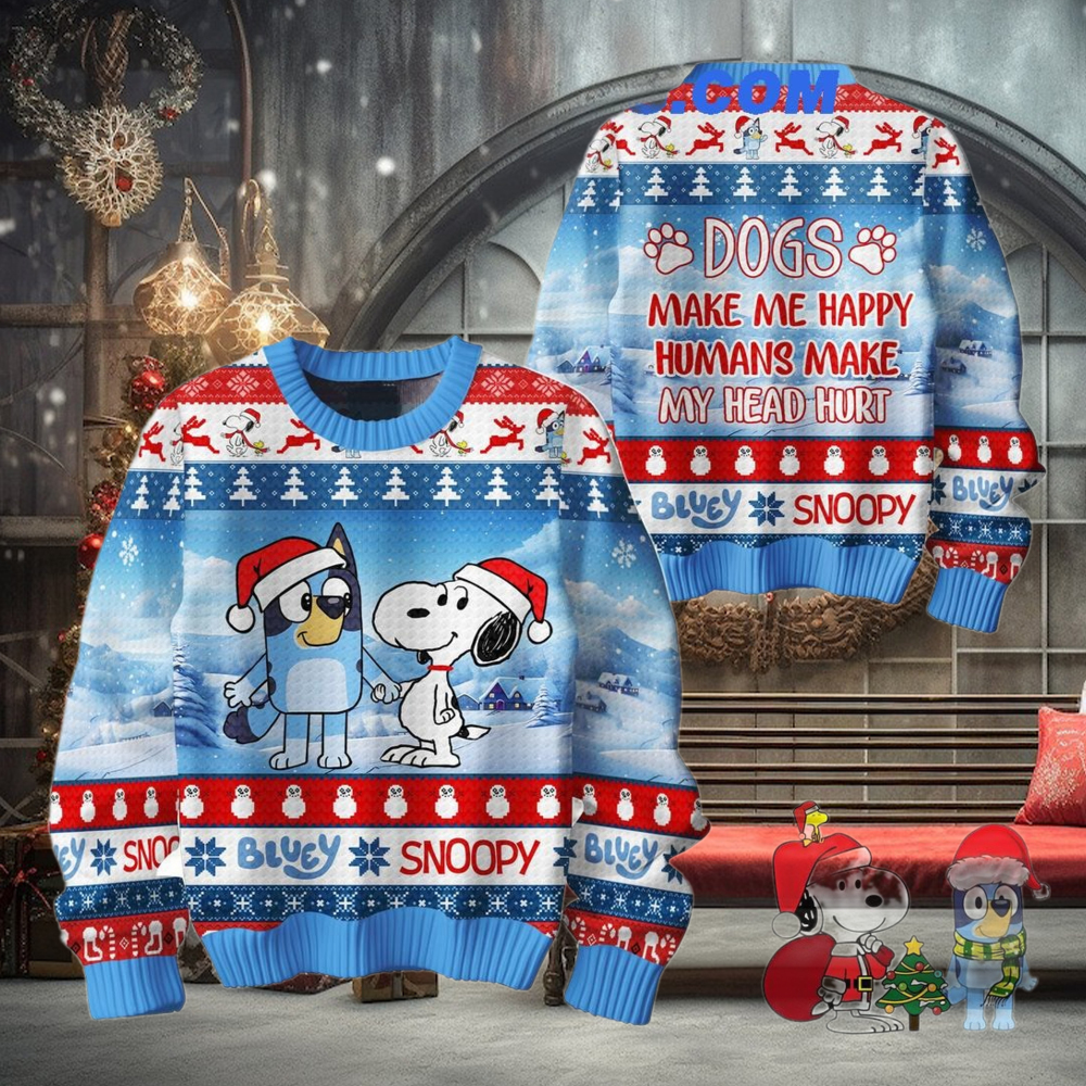 Bluey And Snoopy Merry Christmas With You Ugly Sweater Bluey And Snoopy Merry Christmas With You Ugly Sweater