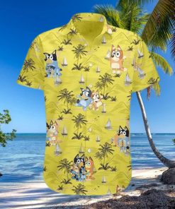 Bluey Beach Hawaiian Shirt  Bluey Cartoon Tee  Friends of Bluey Hawaiian Shirt