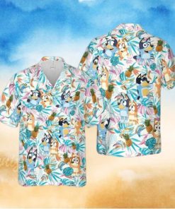 Bluey Bingo And Pineapple Aloha AOP Trending Hawaiian Shirt For Summer Vacation