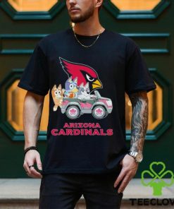 Bluey Bingo and Muffin in the car Arizona Cardinals NFL 2024 shirt