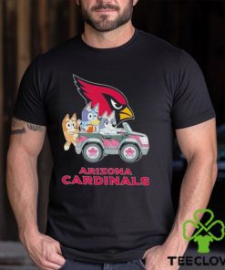 Bluey Bingo and Muffin in the car Arizona Cardinals NFL 2024 shirt