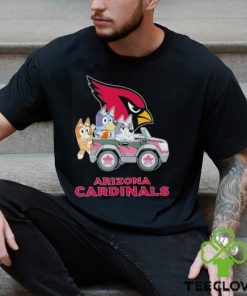 Bluey Bingo and Muffin in the car Arizona Cardinals NFL 2024 shirt