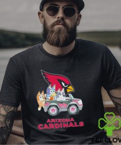 Bluey Bingo and Muffin in the car Arizona Cardinals NFL 2024 shirt