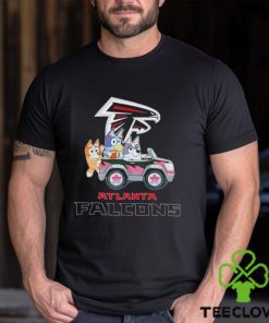 Bluey Bingo and Muffin in the car Atlanta Falcons NFL 2024 hoodie, sweater, longsleeve, shirt v-neck, t-shirt