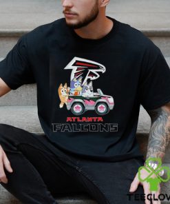 Bluey Bingo and Muffin in the car Atlanta Falcons NFL 2024 hoodie, sweater, longsleeve, shirt v-neck, t-shirt