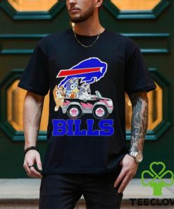 Bluey Bingo and Muffin in the car Buffalo Bills NFL 2024 shirt