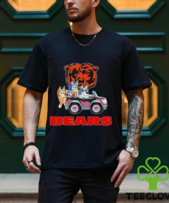 Bluey Bingo and Muffin in the car Chicago Bears NFL 2024 shirt