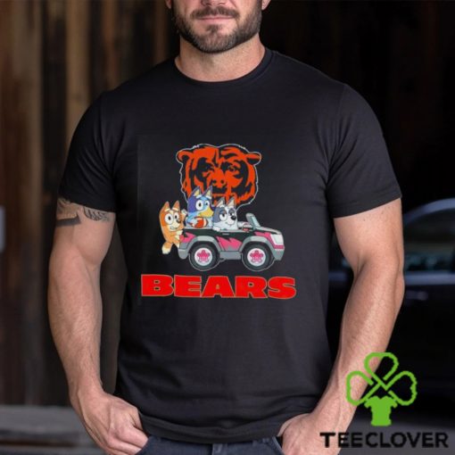 Bluey Bingo and Muffin in the car Chicago Bears NFL 2024 hoodie, sweater, longsleeve, shirt v-neck, t-shirt