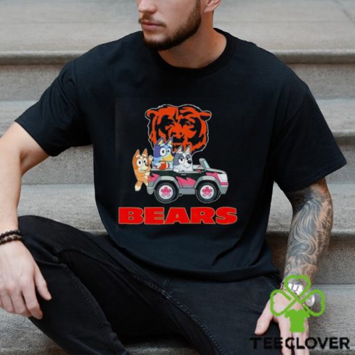 Bluey Bingo and Muffin in the car Chicago Bears NFL 2024 hoodie, sweater, longsleeve, shirt v-neck, t-shirt