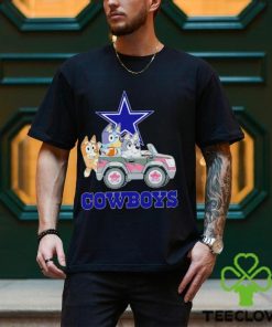 Bluey Bingo and Muffin in the car Dallas Cowboys NFL 2024 shirt