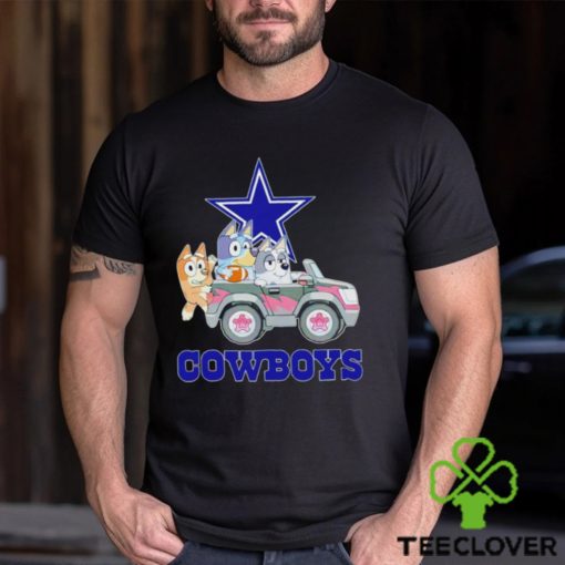 Bluey Bingo and Muffin in the car Dallas Cowboys NFL 2024 hoodie, sweater, longsleeve, shirt v-neck, t-shirt