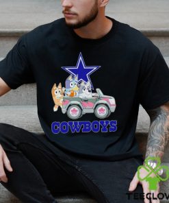 Bluey Bingo and Muffin in the car Dallas Cowboys NFL 2024 hoodie, sweater, longsleeve, shirt v-neck, t-shirt