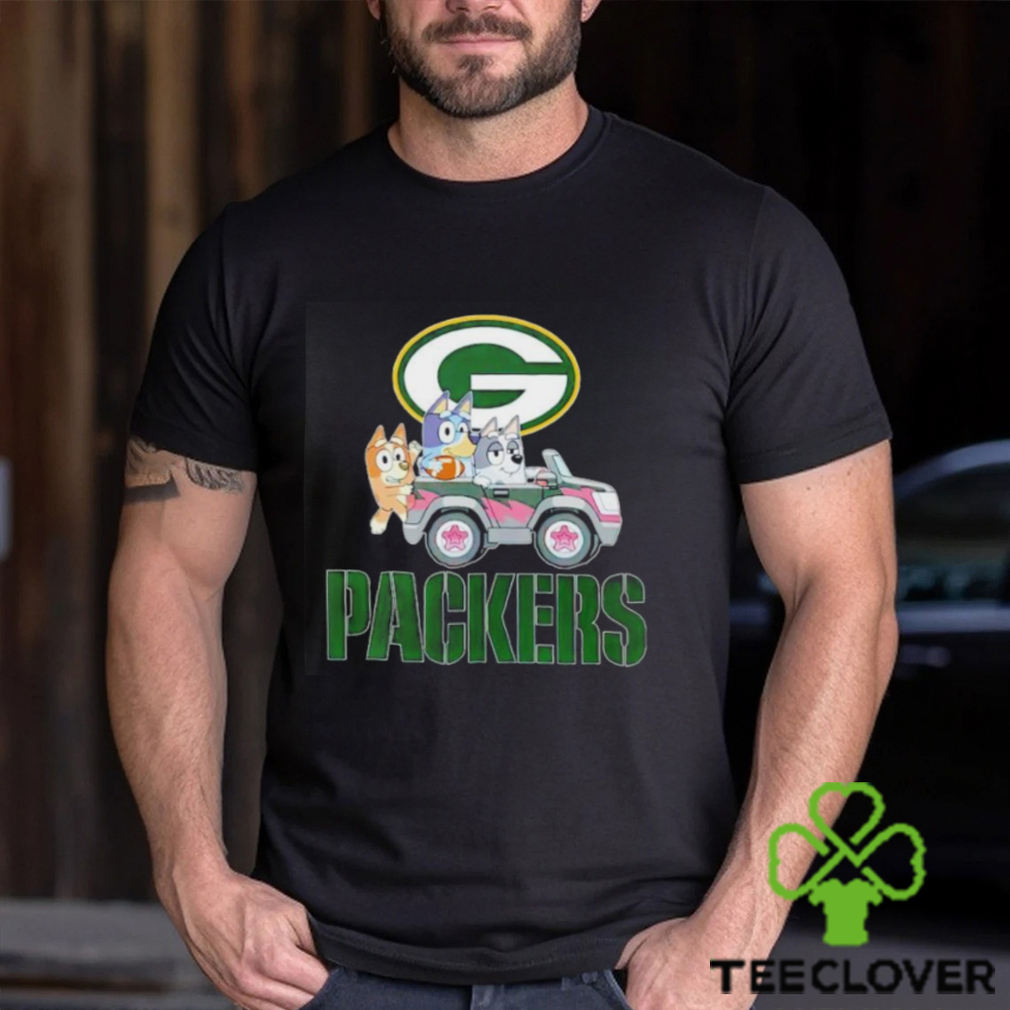 Bluey Bingo and Muffin in the car Green Bay Packers NFL 2024 shirt Bluey Bingo and Muffin in the car Green Bay Packers NFL 2024 shirt