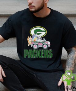 Bluey Bingo and Muffin in the car Green Bay Packers NFL 2024 shirt