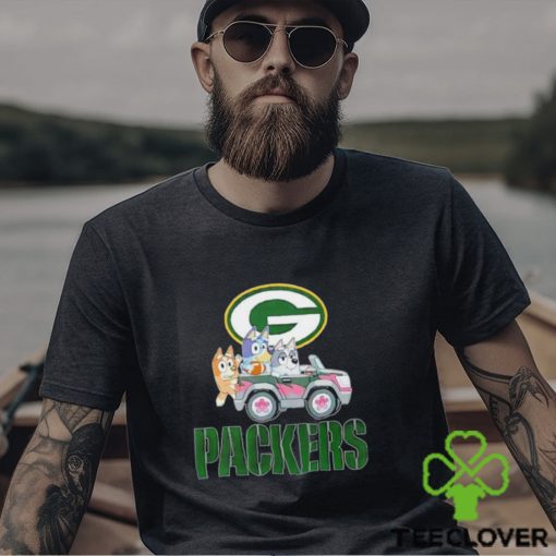 Bluey Bingo and Muffin in the car Green Bay Packers NFL 2024 shirt