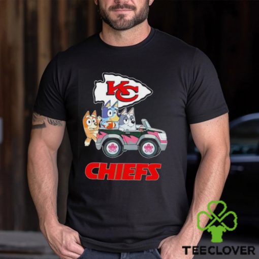 Bluey Bingo and Muffin in the car Kansas City Chiefs NFL 2024 hoodie, sweater, longsleeve, shirt v-neck, t-shirt