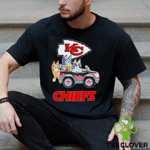 Bluey Bingo and Muffin in the car Kansas City Chiefs NFL 2024 hoodie, sweater, longsleeve, shirt v-neck, t-shirt