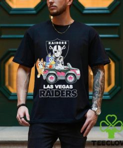 Bluey Bingo and Muffin in the car Las Vegas Raiders NFL 2024 shirt