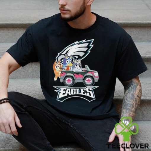 Bluey Bingo and Muffin in the car Philadenphia Eagles NFL 2024 hoodie, sweater, longsleeve, shirt v-neck, t-shirt