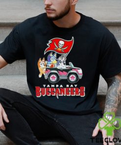 Bluey Bingo and Muffin in the car Tampa Bay Buccaneers NFL 2024 shirt 2 Bluey Bingo and Muffin in the car Tampa Bay Buccaneers NFL 2024 shirt