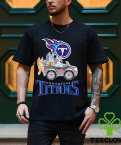 Bluey Bingo and Muffin in the car Tennessee Titans NFL 2024 shirt