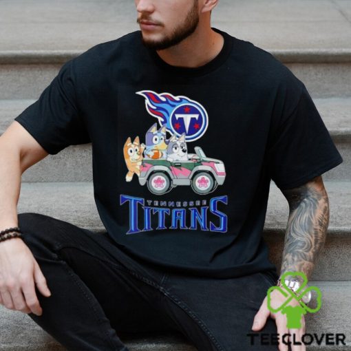 Bluey Bingo and Muffin in the car Tennessee Titans NFL 2024 hoodie, sweater, longsleeve, shirt v-neck, t-shirt