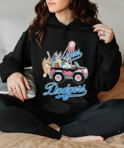 Bluey Characters Driving Car Los Angeles Dodgers hoodie, sweater, longsleeve, shirt v-neck, t-shirt