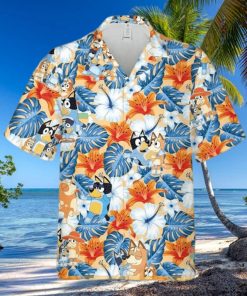 Bluey Cute Aloha Hawaiian Shirt  Bluey Family Hawaiian 3D Shirt