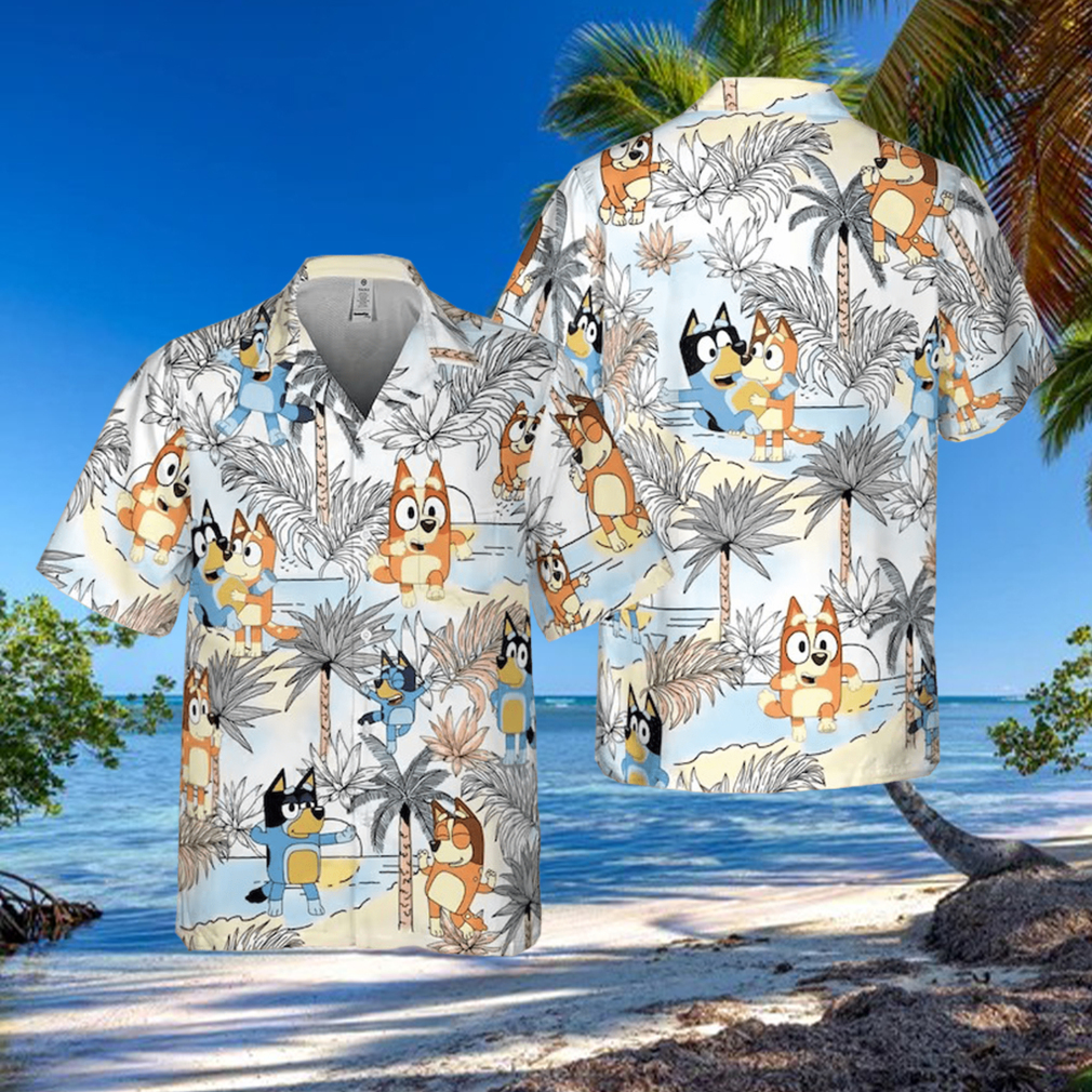 Bluey Dad And Mom Hawaiian Shirt For Family Bluey Dad And Mom Hawaiian Shirt For Family