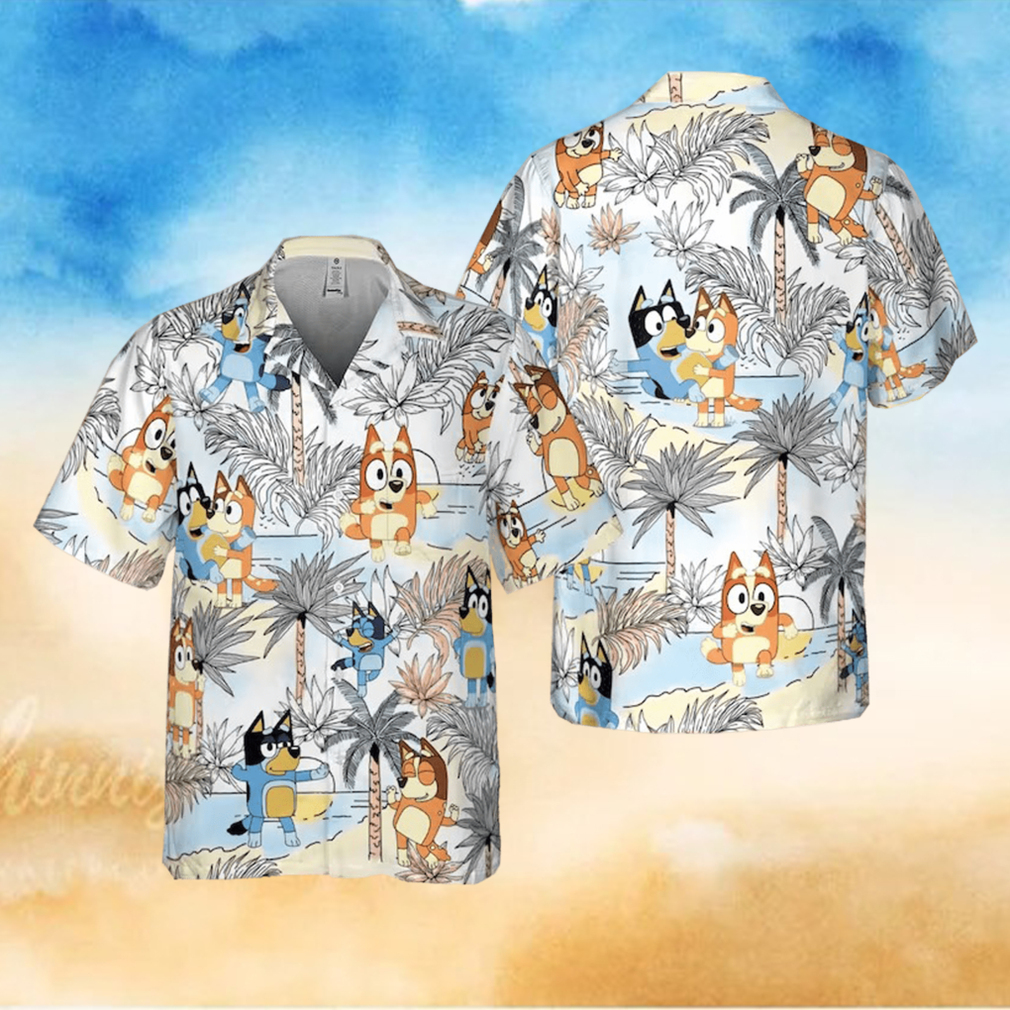 Bluey Dad And Mom Hawaiian Shirt For Family Bluey Dad And Mom Hawaiian Shirt For Family