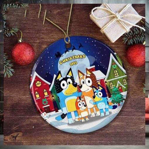 Bluey Dog Family Christmas Ornament Xmas Gift for Families