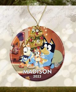 Bluey Family Custom Name On Ornament Christmas Tree Decoration