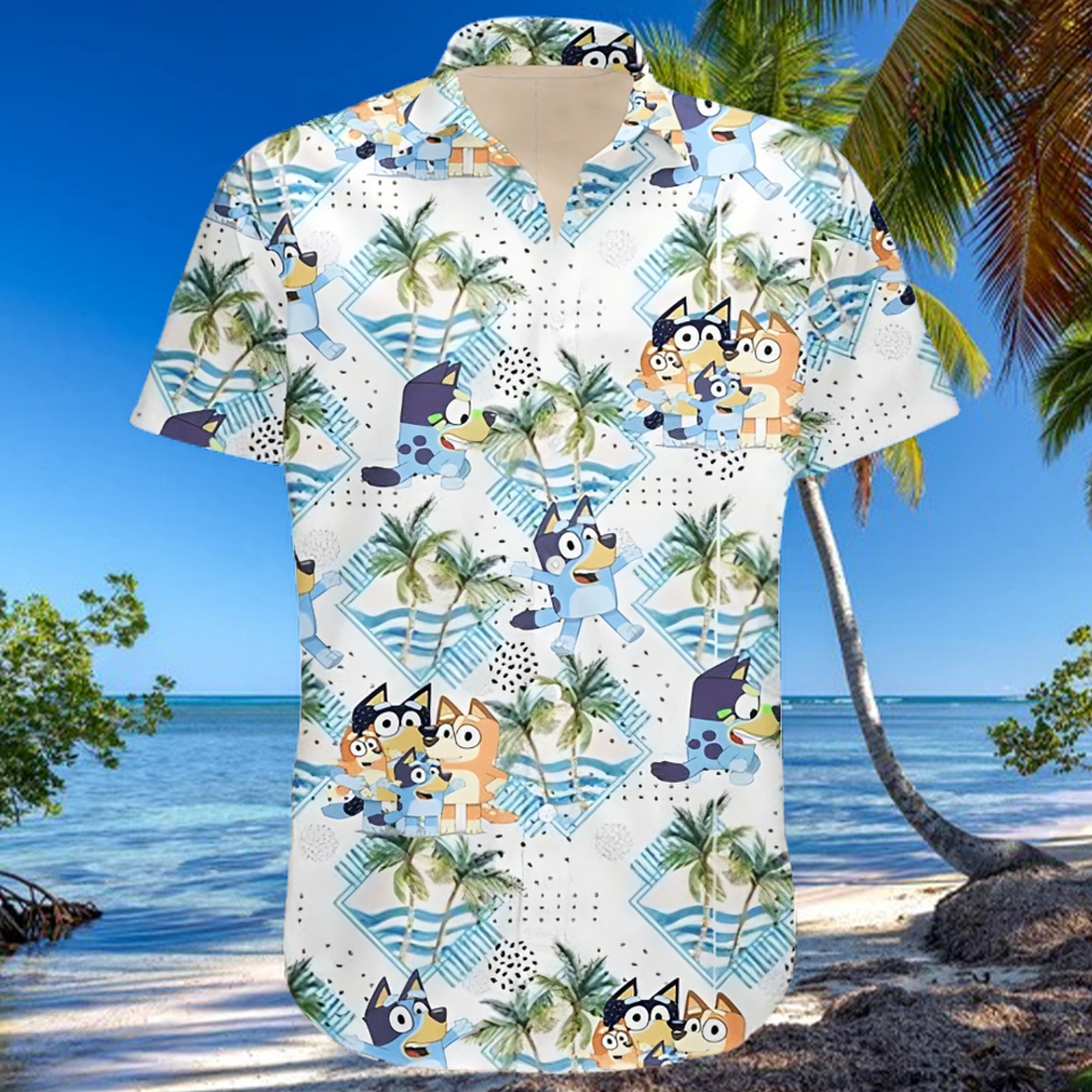 Bluey Family Shirt Bluey Birthday Hawaiian Shirt - Teeclover