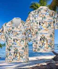 Bluey Friends Hawaiian Shirt  Bluey Birthday Gift  Bluey Button Up Shirt