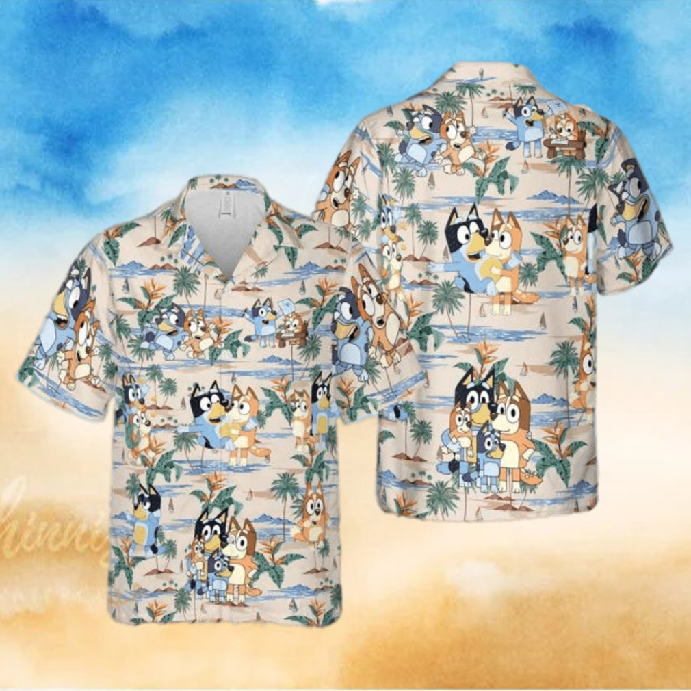Bluey Friends Hawaiian Shirt Bluey Birthday Gift Bluey Button Up Shirt Bluey Friends Hawaiian Shirt Bluey Birthday Gift Bluey Button Up Shirt
