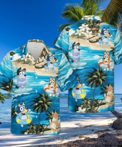 Bluey Hawaiian Shirt  Bluey Button Shirt  Bluey Shirt  Bluey Men Shirt