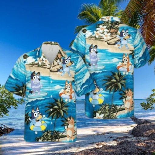 Bluey Hawaiian Shirt  Bluey Button Shirt  Bluey Shirt  Bluey Men Shirt