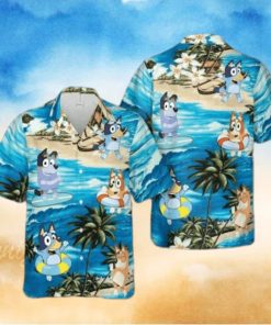 Bluey Hawaiian Shirt  Bluey Button Shirt  Bluey Shirt  Bluey Men Shirt