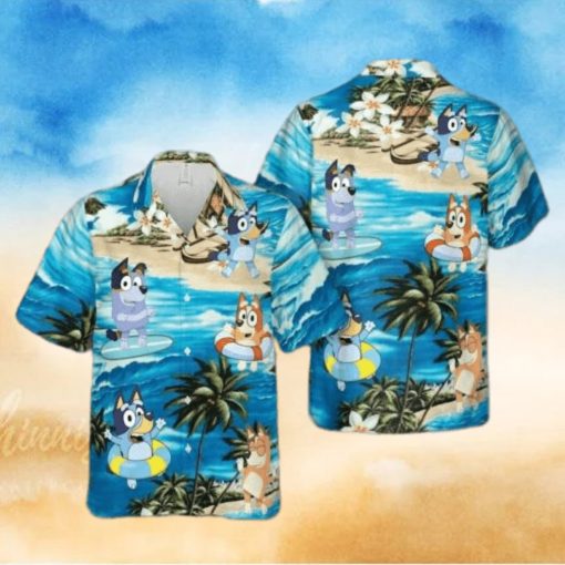 Bluey Hawaiian Shirt  Bluey Button Shirt  Bluey Shirt  Bluey Men Shirt