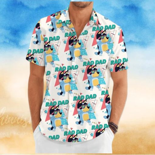 Bluey Hawaiian Shirt  Bluey Shirt  Bluey Dad Button Shirt  Rad Dad Bluey Shirt