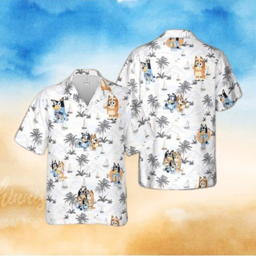 Bluey Hawaiian Shirt Characters Birthday Party Dad Family Shirt Fan Gifts