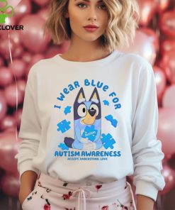 Bluey I Wear Blue For Autism Awareness shirt